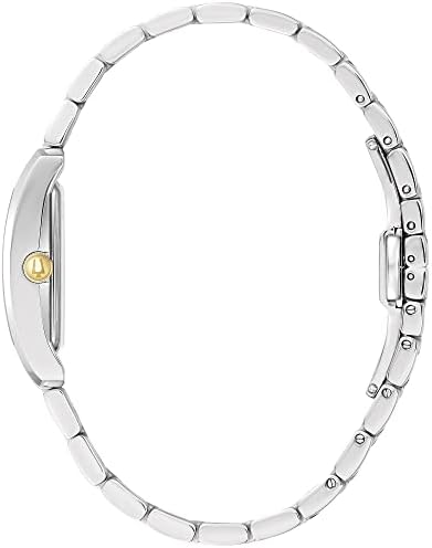 Ženski klasični dvobojni Kvarcni sat s dijamantima od nehrđajućeg čelika s 3 ruke, pravokutni srebrni brojčanik, stil: 98.205