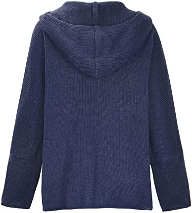 džemperi s kapuljačom s kapuljačom za žene s dugim rukavima Kardigan džemper premaz Preveliki rebrasti pleteni otvoreni prednji odjeće