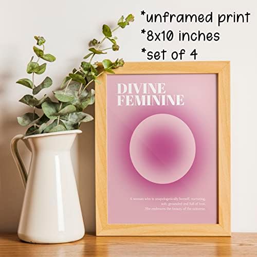 Keuspi dnevne potvrde srce Božanska ženska ružičasta aura Energetska gradijent Y2K minimalistički otisci plakata za zidne umjetničke