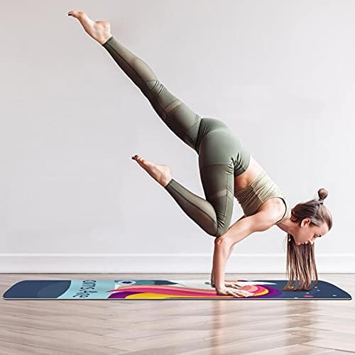 Debela Protuklizna prostirka za vježbanje i fitness 1/4 s čarobnim jednorogom pravi je cvjetni Print za jogu, pilates i podnu kondiciju