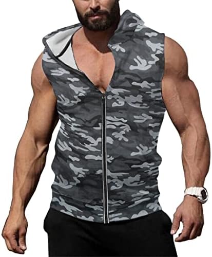 Coofandy muški patentni patentni tenk vrhovi kapuljača s kapuljačom bodybuilding fitnes mišićni mišić izrezan majica bez rukava bez