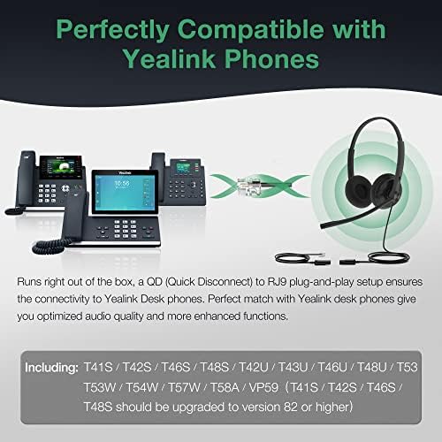 Yealink telefonski slušalice za uredske telefone YHS34 Lite QD do RJ9 ožičene slušalice kompatibilne s poli Avaya Snom Grandstream