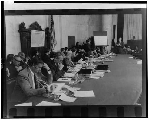 PovijesneFindings Foto: Senatori, Senatski kakakus soba, saslušanja o Watergateu, Sam Ervin, Lowell Weicker, 1973