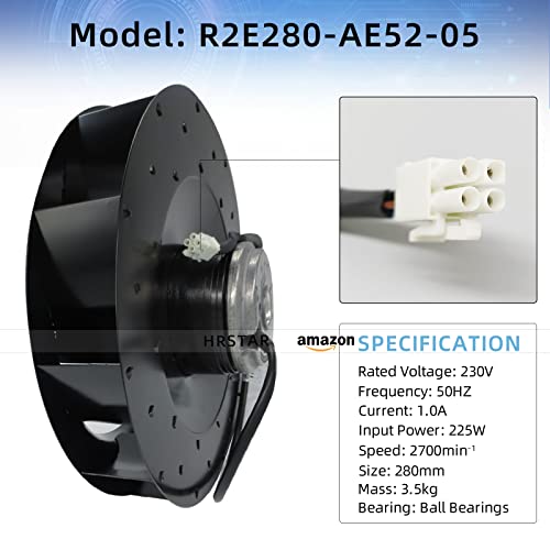EBMPAPST R2E280-AE52-05 230V 225W 7UF/400VDB M2E068-EG IP44 Zamjena R2E280-AE52-17 AC Centrifugalni ventilator