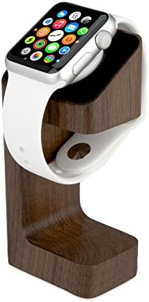 BOXWAVE stalak i nosač kompatibilan s Apple Watch 42 mm - True Wood Watch Stand, Real Wood Platform i kolijevka za punjenje - orah