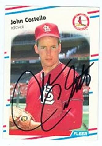 Skladište autografa 586360 John Costello Autographed Baseball Card - St. Louis Cardinals - 1988 Fleer No.U -118 Ažuriranje