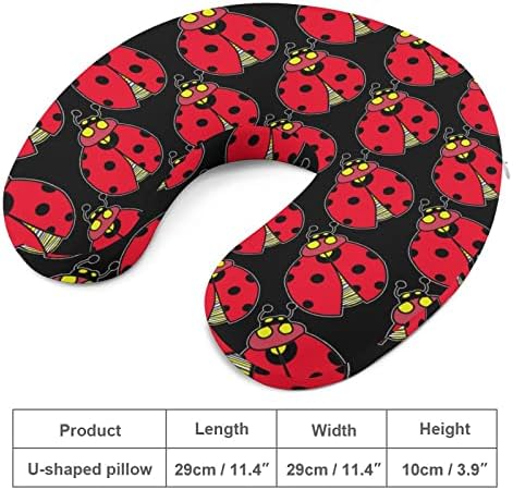 Ladybug Lady Putni jastuk jastuk glava i vrat Podrška jastuk za glavu u obliku glave u obliku slova za spavanje