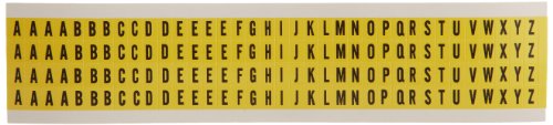 Set od 3400 litara, set kombiniranih slova serije 34, visina 3/8 inča širine 1/4 inča, crno na žuto, natpis izabrano od A do Ž