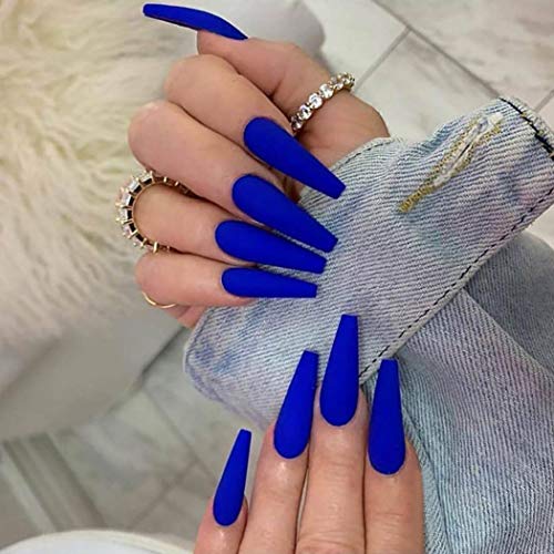 Plavi lažni nokti; umjetni lažni nokti za žene i djevojke