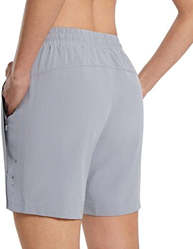Baleaf žene sa 7 dugim kratkim hlačama Nema džepova s ​​patentnim zatvaračem brze suhe atletske vježbe kratke hlače