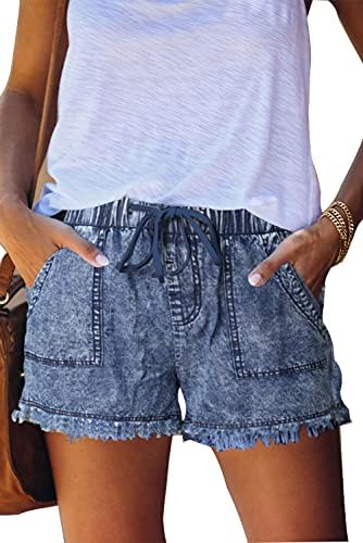 SMENG Womens casual traper kratke hlače s džepovima pamučni jean kratki