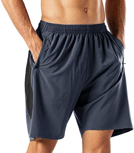 HMIYA muške atletske kratke hlače 7 brze suhe vježbe trčanje ili trening u teretani kratak s džepovima s patentnim zatvaračem