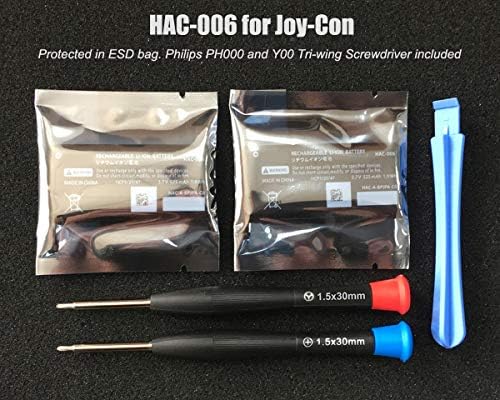 ELECGEAR 2PC Zamjenski paket baterije HAC-006 za Nintendo Switch Joy-Con kontroler, punjiva interna li-ion baterija za HAC-015, HAC-016