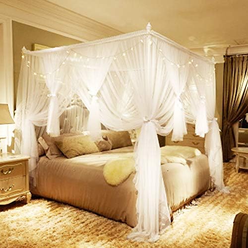 Šifriranje, dvoslojna luksuzna mreža protiv komaraca s baldahinom, baldahin za krevet princeze u europskom stilu, pravokutna mreža