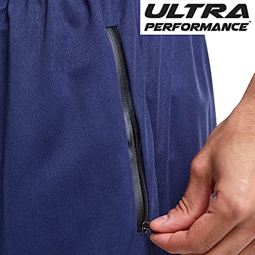 Ultra Performance Mens 5 Pack Athletic Running Shorts, košarkaške gaćice za vježbanje za muškarce s džepovima s patentnim zatvaračem