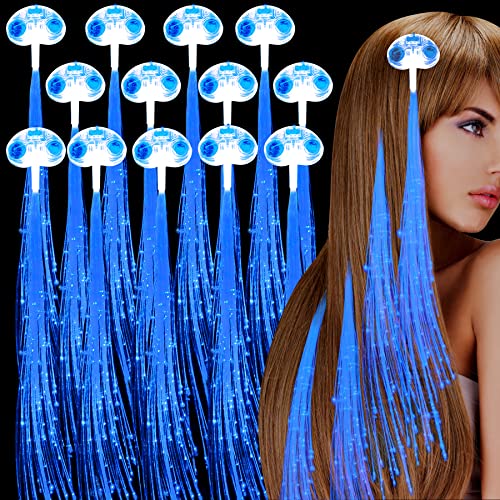 30 pakiranja plavih LED svjetiljki Osvjetljavanje vlakana optička kosa za kosu ekstencije lagana bljeskalica optička kosa pletenica