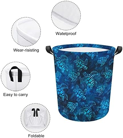 Plava maskirna morska kornjača velika košara za rublje torba za pranje rublja s ručkama za prijenosni studentski dom