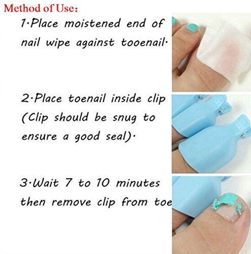 10pcs / lot plastične kapice za natapanje noktiju za višekratnu upotrebu UV Gel kopče za uklanjanje noktiju omatanje alati za čišćenje