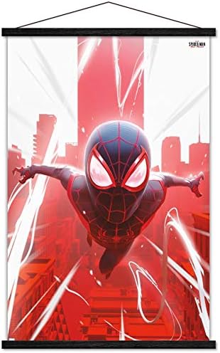 Trends International Marvel's Spider-Man: Miles Morales-ov zidni plakat s magnetskim okvirom, 22.375 x 34, Premium print i crna vješala