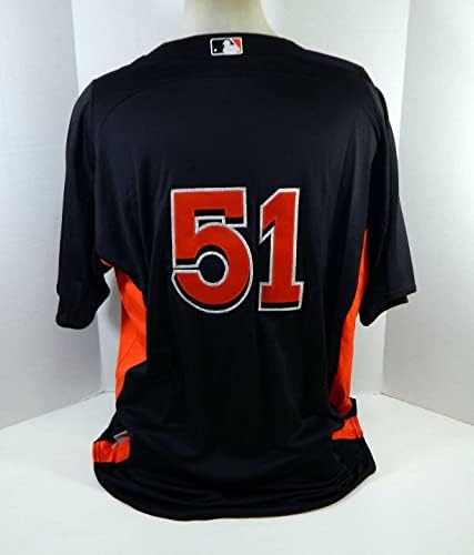2012-13 Miami Marlins 51 Igra izdana Black Jersey St BP 52 DP18511 - Igra korištena MLB dresova