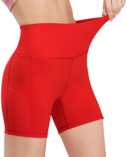 Hiskywin 5 /8 inseam visoki struk žene joge kratke hlače za kompresiju vježbanje trkaćih kratkih hlača džepova