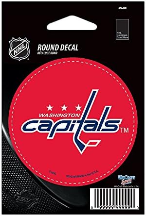 NHL Washington Capitals WCR66224091 Okrugli vinil naljepnica, 3 x 3