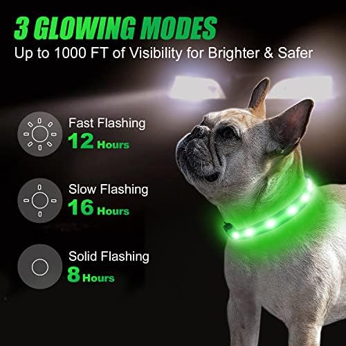 Joytale LED AirTag Dog ovvratnik [ IPX7 vodootporan], Svjetlo noćni kućni ogrlice za zračnu oznaku, USB C punjivi osvijetljeni