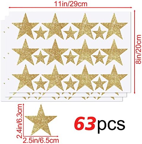 63 kom uklonjive vinilne Zidne naljepnice sa svjetlucavim zvijezdama Buck Glitter Star Zidne naljepnice freske zvijezda naljepnica