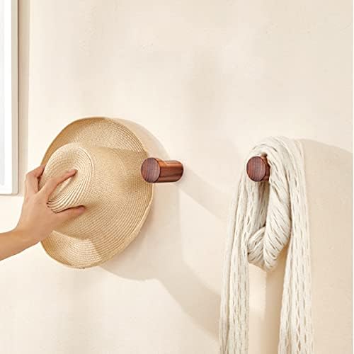 Kuke za zid od prirodnog drveta kokoya, 4pack minimalistička vješalica za šešir Easy instalirajte zidni nosač drveni klip orah sladak