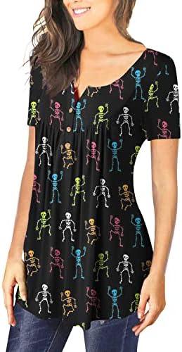 Ženski tunični vrhovi koje se nose s gamašama s kratkim rukavima V-izrez prugaste ljetne majice majice moda plus jesenski moda