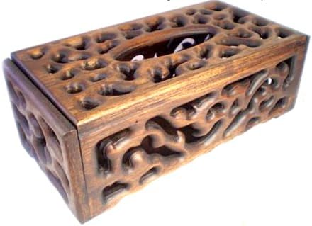 Luksuzna jeguljana kutija drvenog tkiva ručno izrađeno rezbarenje