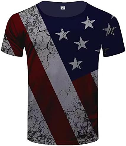 Muški vojnik Majica za neovisnost kratkih rukava Majica američke zastave tiskanje Crewneck Patriotic Top Stars and Stripes majica