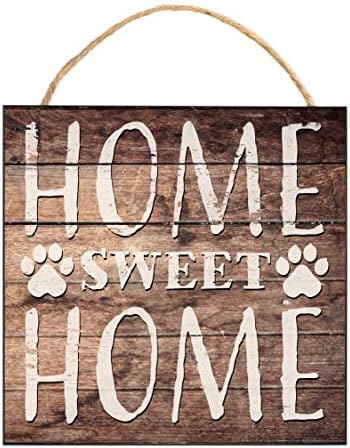 Elanze dizajnira dom Sweet Home Pawprints 10 x 10 Wood Weing Weing Walker Platice