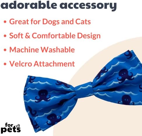 Huxley & Kent Bow kravata za kućne ljubimce | Octopus Garden | Velcro pričvršćivanje kravata za kravate | Zabavne kravate za pse i