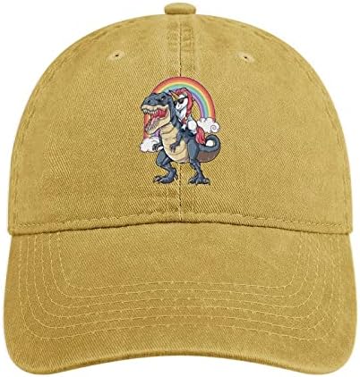 Traper kapa s printom jednoroga i dinosaura pamučna bejzbolska kapa podesiva Vintage kapa za muškarce i žene