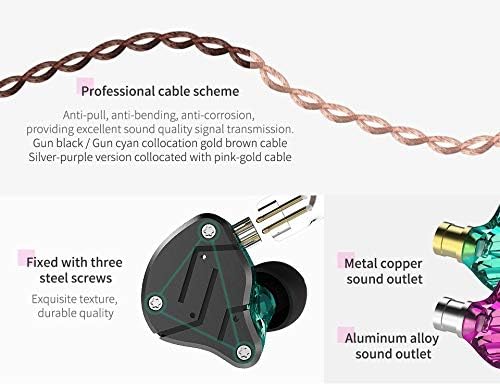 KZ ZSN Dinamički hibridni dvostruki vozač u ušnim slušalicama odvojivi kabelski glazbenici bez zapleta