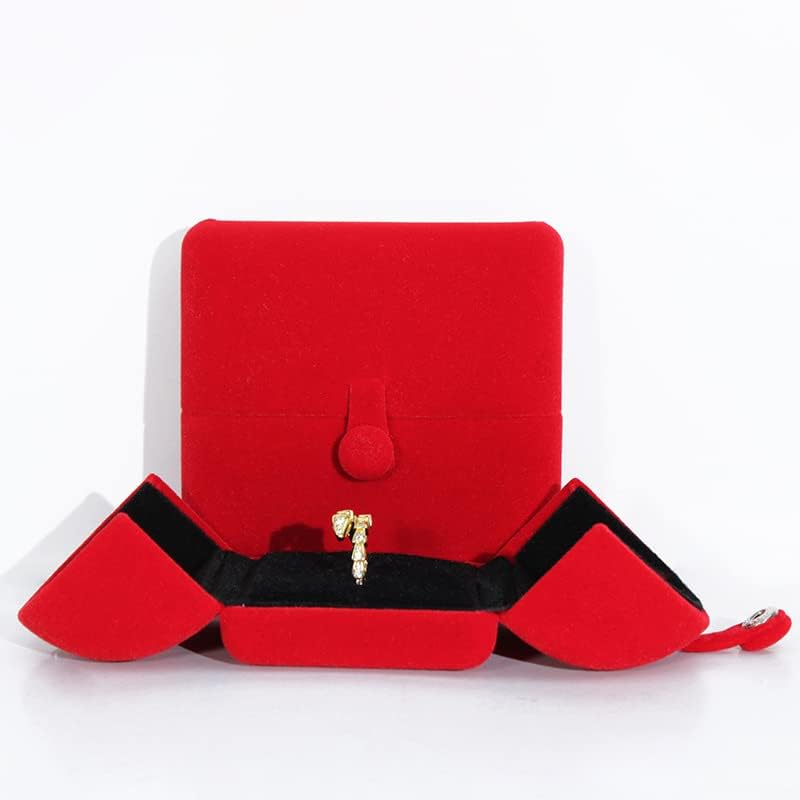Prstenasta kutija Premium Velvet Ceremonija vjenčanja poklon kutija Organizator Organizator kutija nakit zaslon za skladištenje za