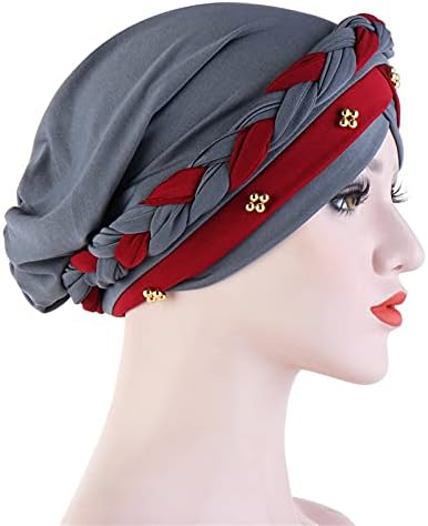 Qianmome Islamska molitva turban šeširi muslimanski turban inkluzivni kap žene dvostruke boje hidžab pletenice kape