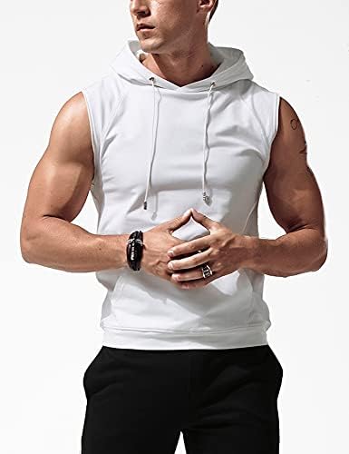 Aixdir hoodie bez rukava za vježbanje s kapuljačama s kapuljača Tank Top Gym Mišićne košulje s džepom
