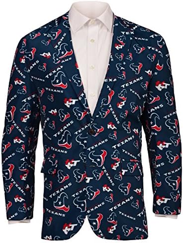 NFL Houston Texans Muški ponovljeni logotip Business Suit JacketRepeat Logo Business Suit Jacket, Team Color, S