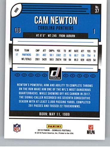 2018. Donruss nogomet 37 Cam Newton Carolina Panthers Službena NFL trgovačka karta