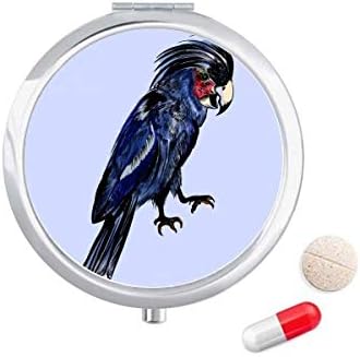 Tamnoplava papiga ptica kutija za tablete džepna kutija za pohranu lijekova spremnik za doziranje