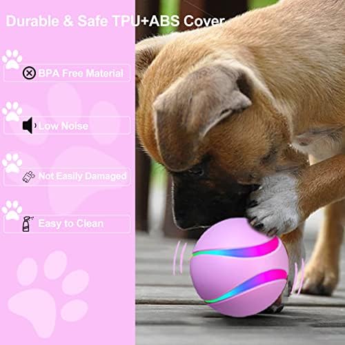 ZKHW Interaktivne igračke za pseće kuglice s nježnim načinom rada 3,54 inča automatska lopta za kotrljanje za srednje/velike pse s