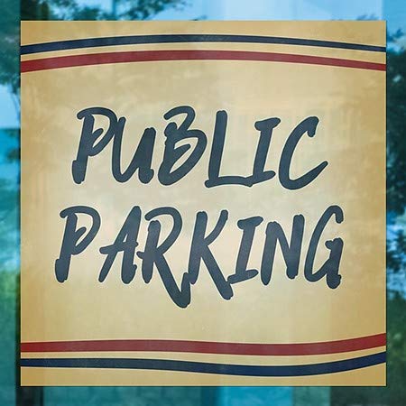 CGSignLab | Javno parkiranje -Nostalgija Stripe Stiskanje prozora | 24 x24