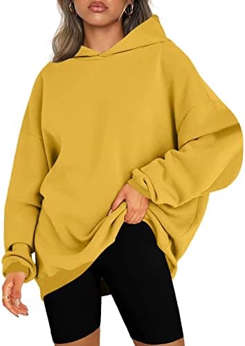 Predimenzionirani džemperi za žene dukserice dugih rukava košulje u boji dame dame tinejdžerke jesenje kapuljača vrhovi