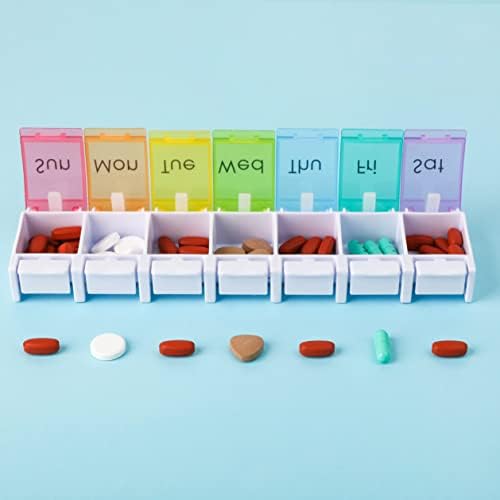 ; Iridescentna boja tjedni 7-dnevni organizator tableta spremnik 7 kutija prekidač tipke za klavir držač za lijekove plastična kutija