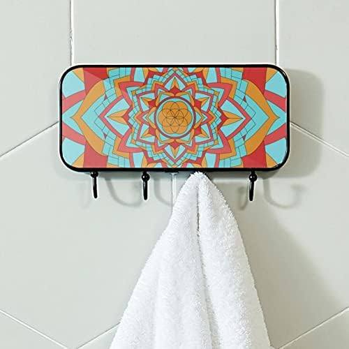 Lyetny držač ručnika Zidni stalak za ručnike dekor kupaonica ogrtač za ogrtač odjeća kaleidoskop geometrijski uzorak za kupanje ručnika