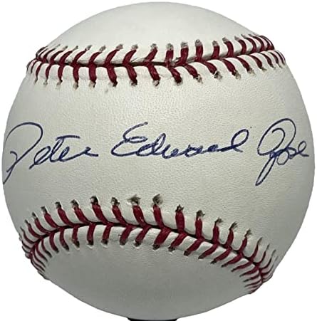 Pete Rose potpisao je bejzbol AIV AA21987 Puno ime Cincinatti Reds Hit King - Autografirani bejzbols