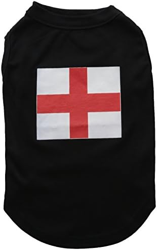 Mirage PET PROIZVODI 14-inčni St. George's Cross Cross English Flag Screen Print majica za kućne ljubimce, velike, crne