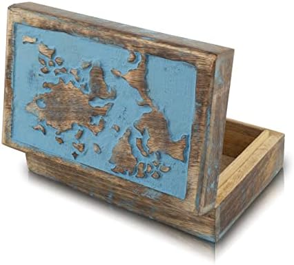 Izvrsne ideje za rođendanske poklone ručno izrađena ukrasna karta svijeta Drvena kutija za nakit kutija za nakit organizator nakita